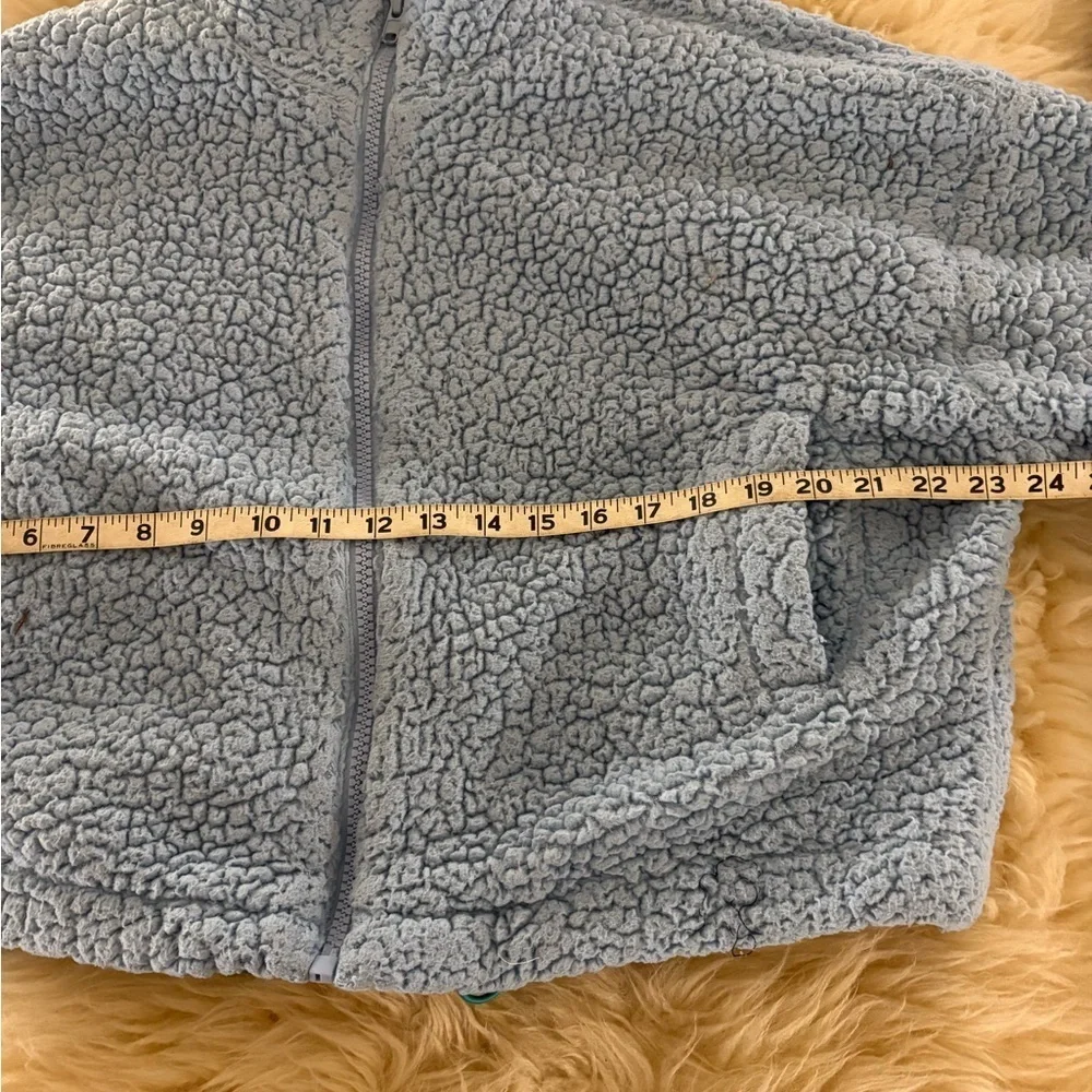 Urban Outfitters Baby Blue Cropped Sherpa Fleece Oversized Jacket
